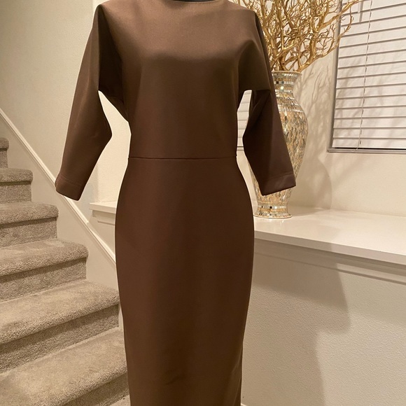 Fendi brown Pique jersey dress